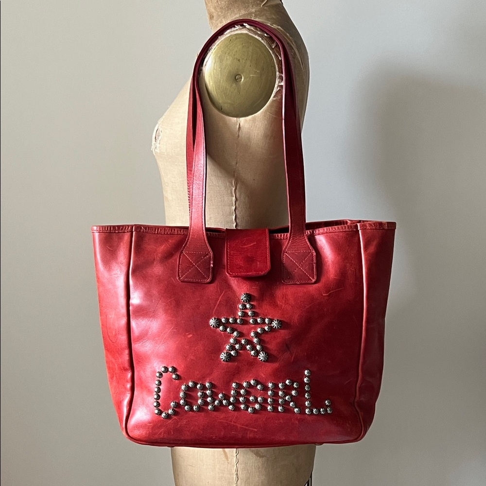Rare Vintage Cowgirl Studded Concho Leather Handbag